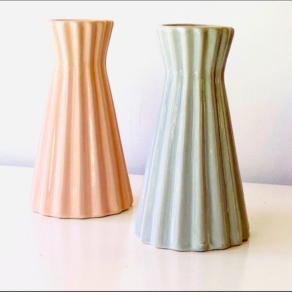 SOLD Vintage Geometric Ceramic Vases - Picture 1 of 6